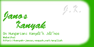 janos kanyak business card